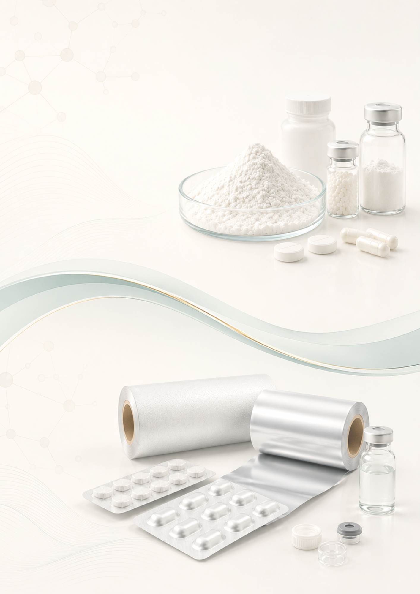 Pharmaceutical materials, blister foils and medicine containers